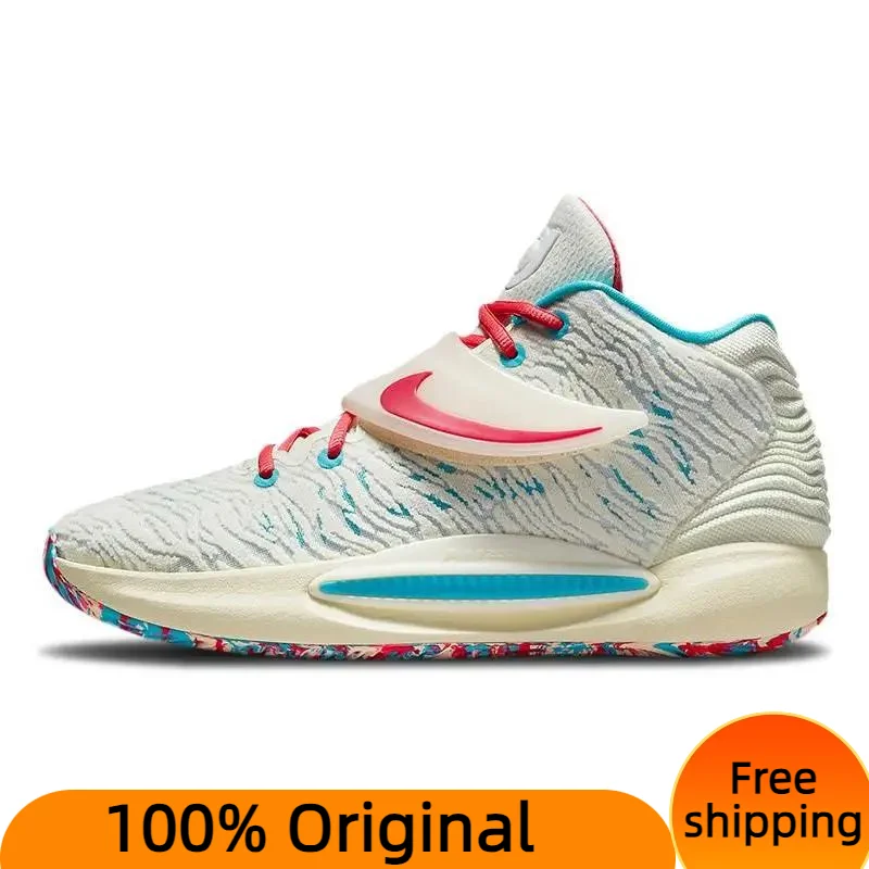 Кроссовки Nike KD 14 унисекс баскетбольные полуботинки цвет белый/красный/синий