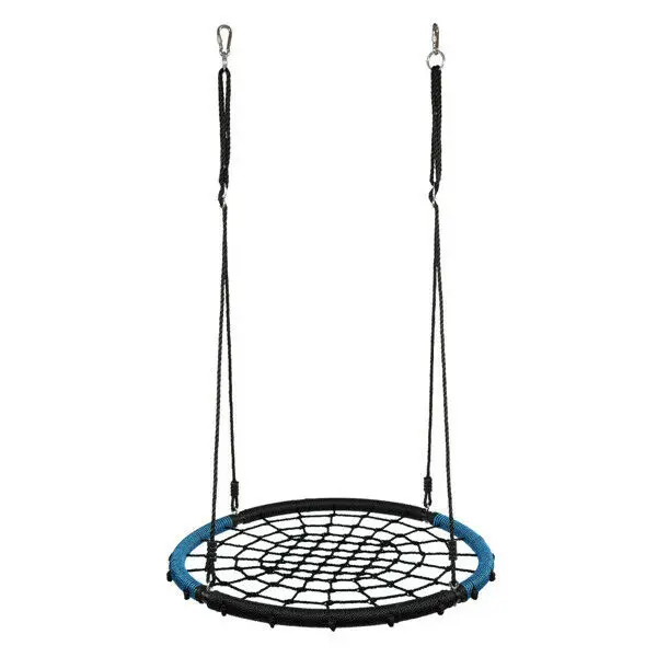 

40 Inch Spider Web Round Rope Swing with Adjustable Ropes 2 Carabiners
