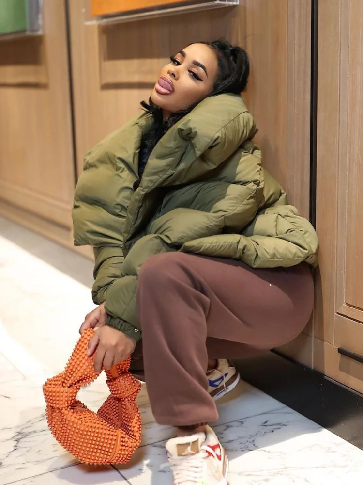 Casual Bread Jacket Puffer Coats 2022 Winter Women Streetwear Y2K Clothes Thick Warm Down Cropped Elegant Puff Parkas