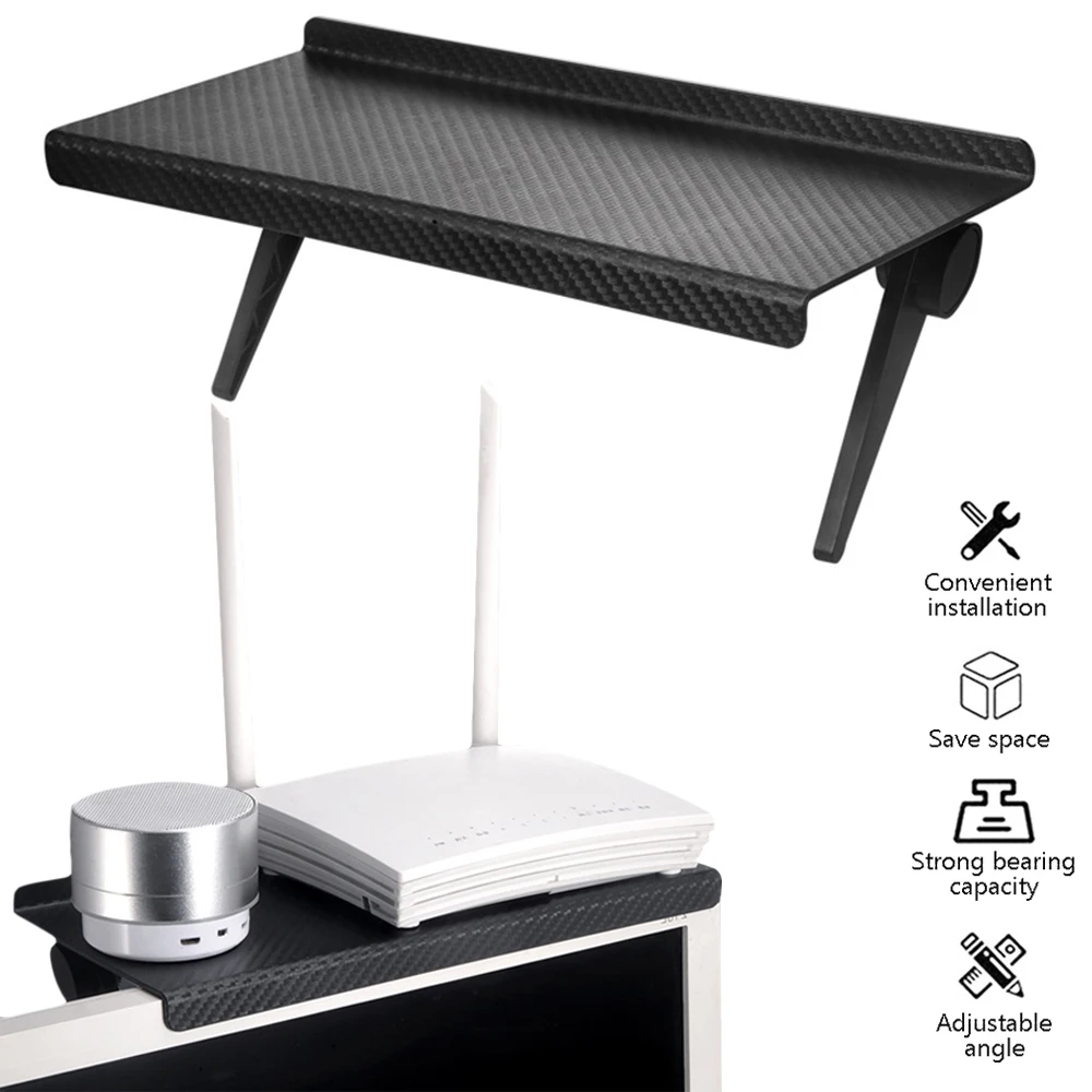 

Adjustable TV Screen Top Shelf Rack Computer Monitor Desktop Screen Top Shelf TV Buddy Organizer Home Office Storage Rack