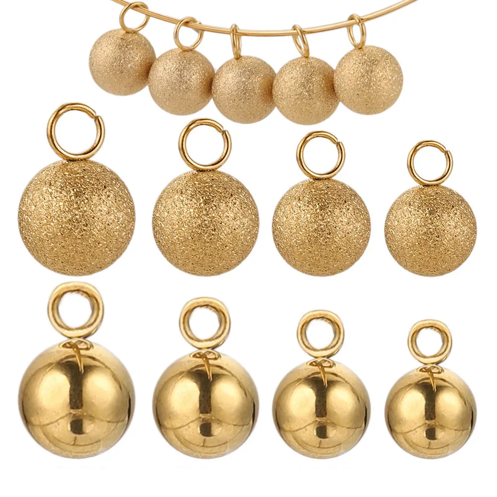 

20pcs Stainless Steel Solid Frosted Smooth Ball Charms for Earrings Necklace for Jewelry Making Charms Pendants Findings Craft