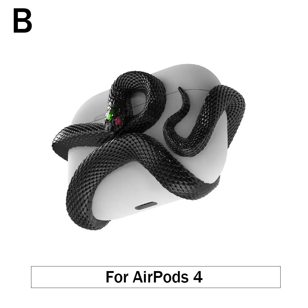 Чехол из смолы в виде змеи для Airpods 4