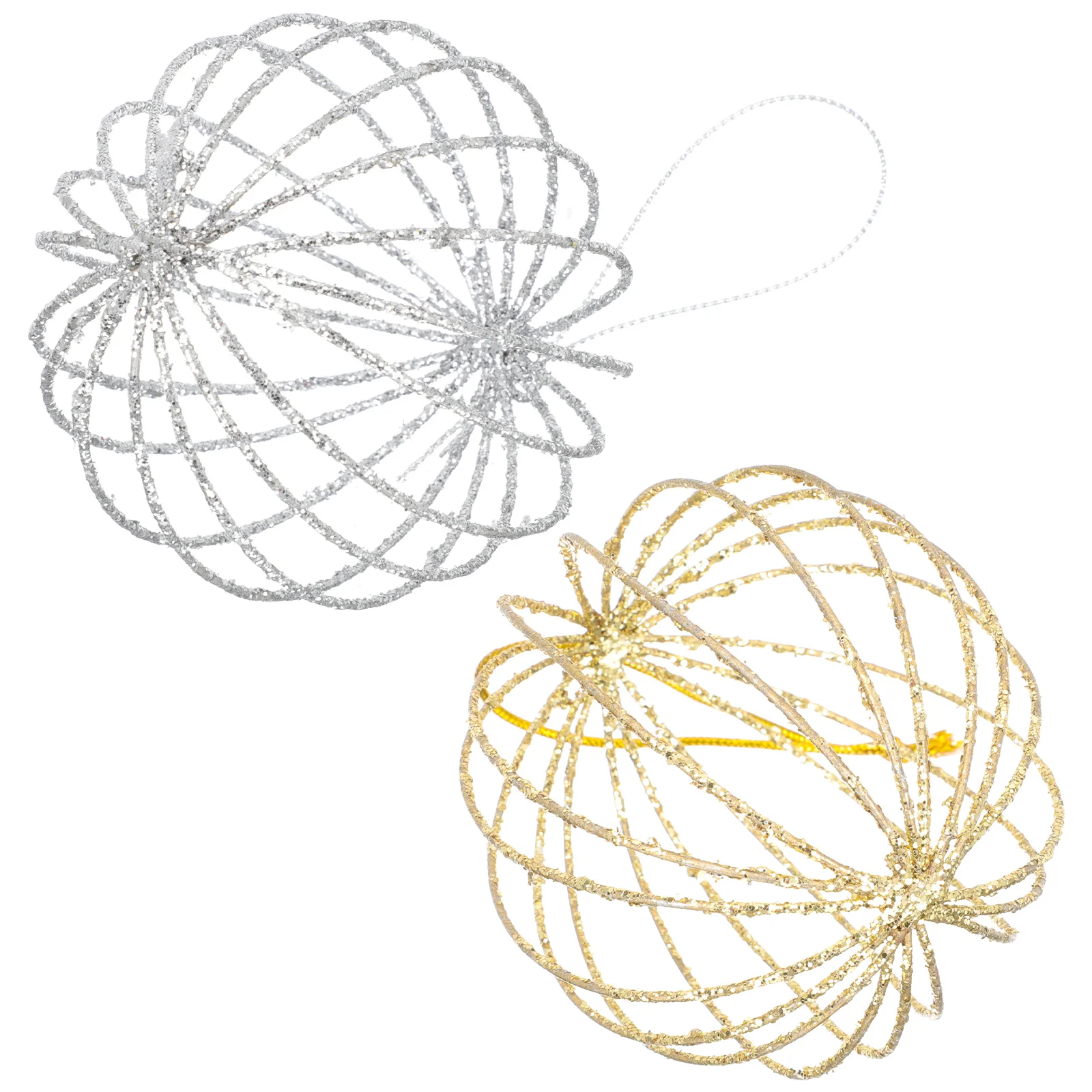 

2pcs Xmas Tree Decor Iron Christmas Decoration Party Balls Pendants