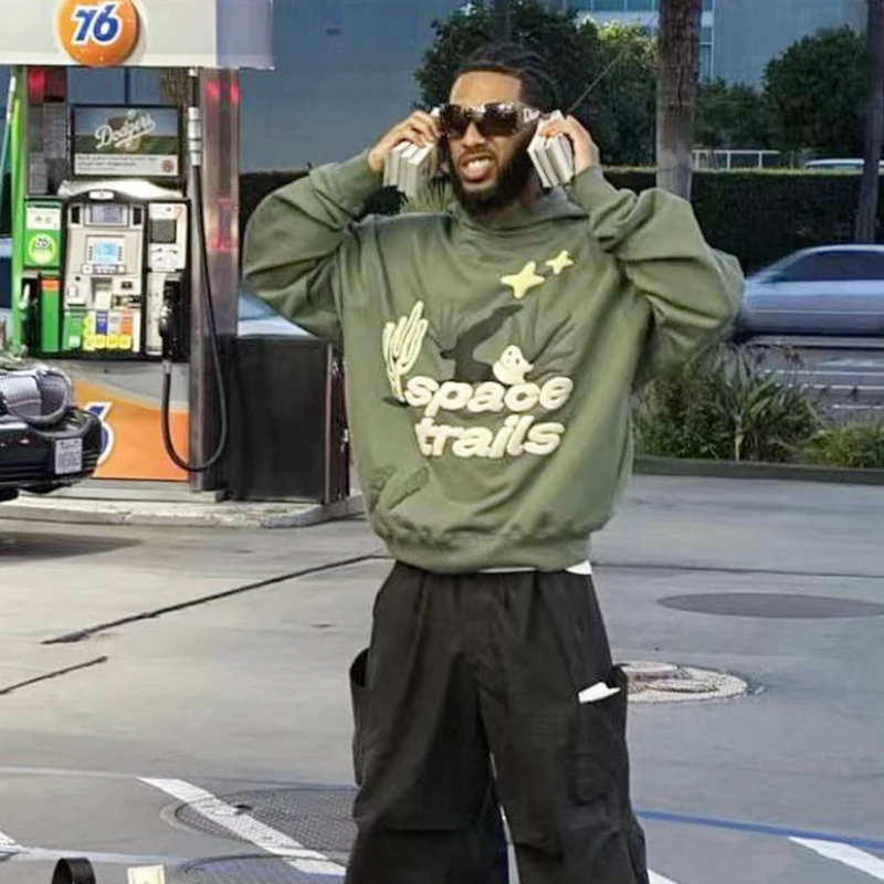 

Толстовка Y2K Мужская Флисовая с капюшоном, уличная одежда с надписью «Broken Heart Space», пуловер унисекс из пенопласта, Свободный Повседневный Свитшот оверсайз