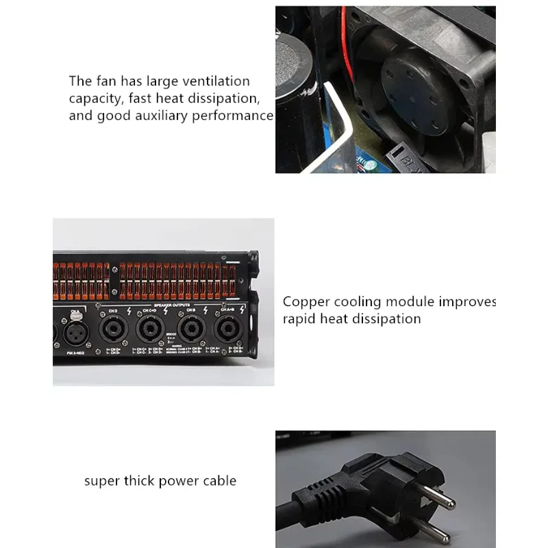 Фото Pro Audio 2u Усилитель мощности класса d Цифровой 4-канальный усилитель мощности класса D 4 X 1300 Вт Fp10000 Усилители высокой мощности туристического звука №4