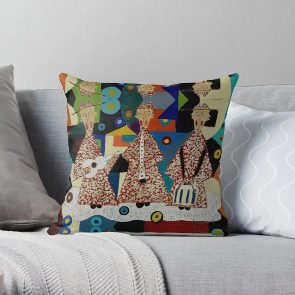 

Mardi Gras Musical Monks Printing Throw Pillow Cover Comfort Soft Hotel Throw Office Decor Cushion Anime Pillows not include