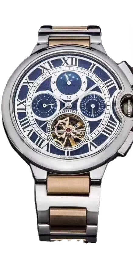 

mens mechanical watch automatic Tourbillion Skeleton Moon Phase