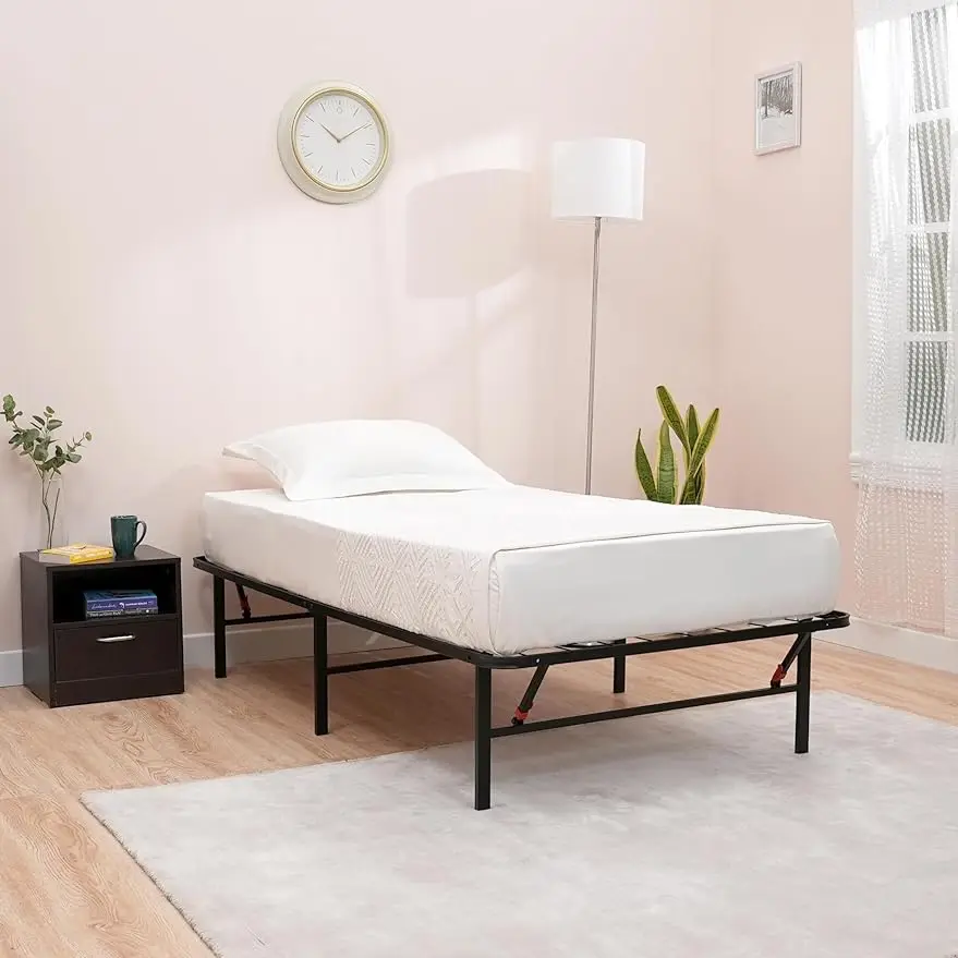 

Amazon Basics складная металлическая платформа для кровати с бесплатной настройкой инструмента, 14 дюймов в высоту, двойная, Черная
