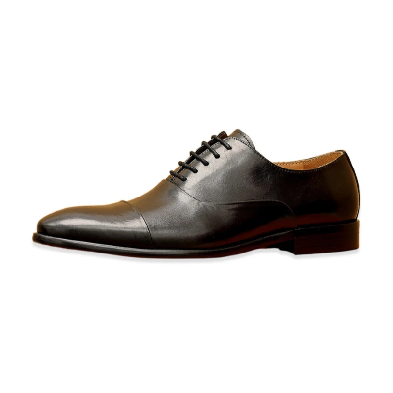 

Eioupi Classic Real Full Grain Calfskin Leather Cowhide Lining Men's Business Black Dress Shoes