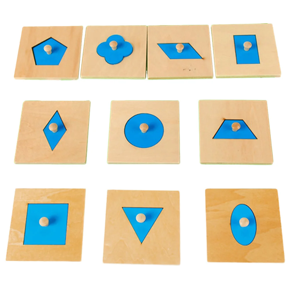 

10pcs Montessori Math Toys Wood Geometry Shape Insets Early Childhood Education Preschool Training Kids Toys