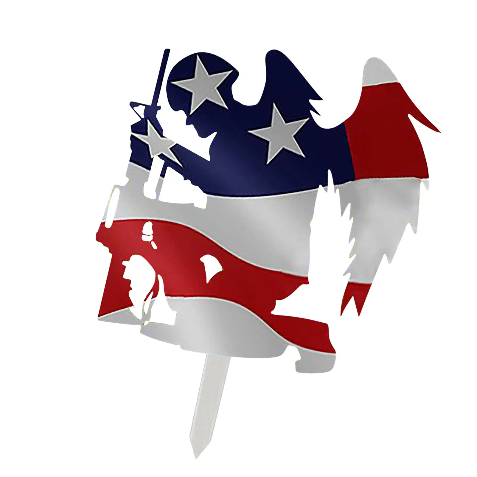 

Garden Stake Decor Kneeling Soldier Outdoor Metal Ornaments Outdoor Decorations For Celebrating Memorial Day 4th Of July