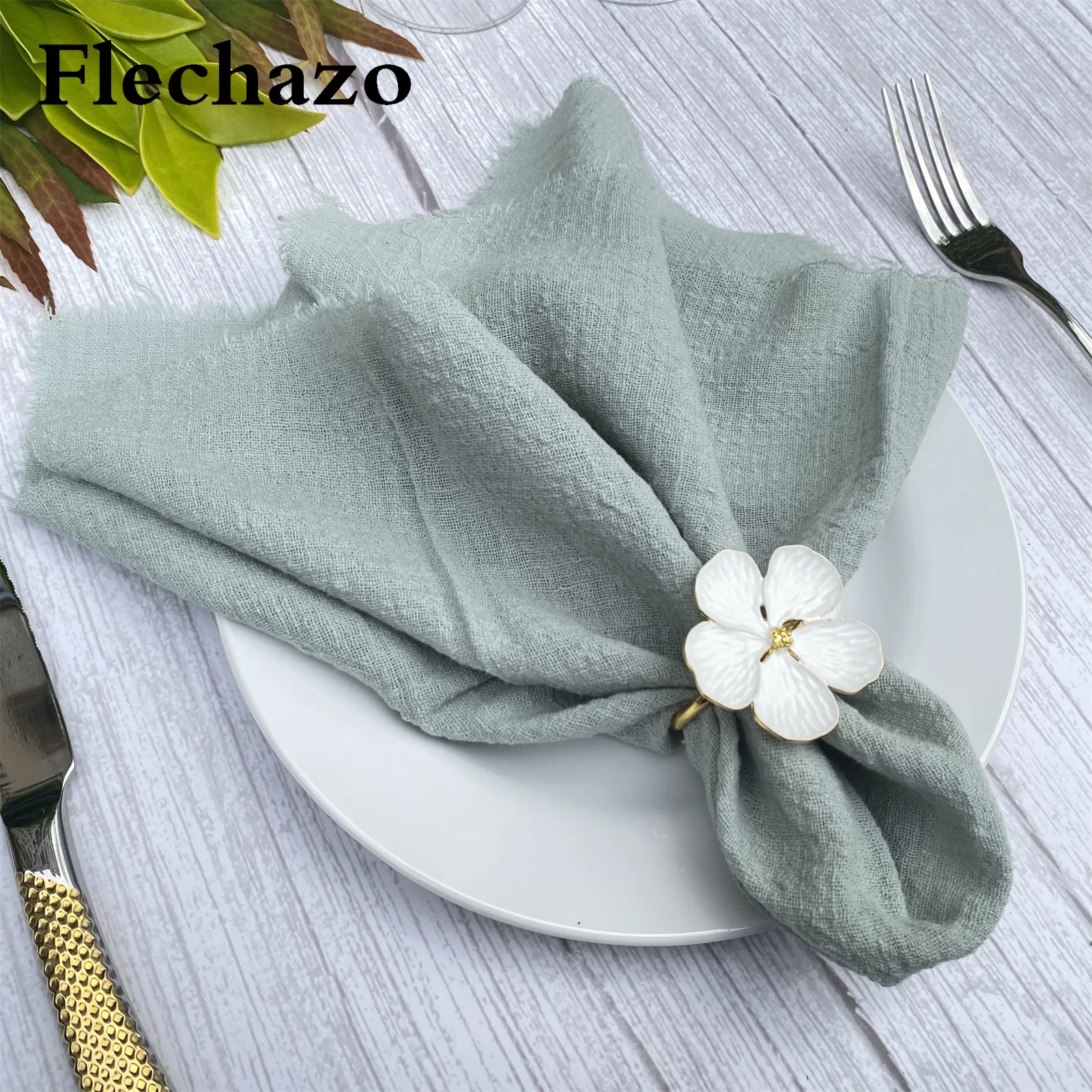 

Wedding Country Custom Decor Fabric Linen Decoration Home Napkins 10pcs Kitchen Cotton Table Gauze Cloth Dining