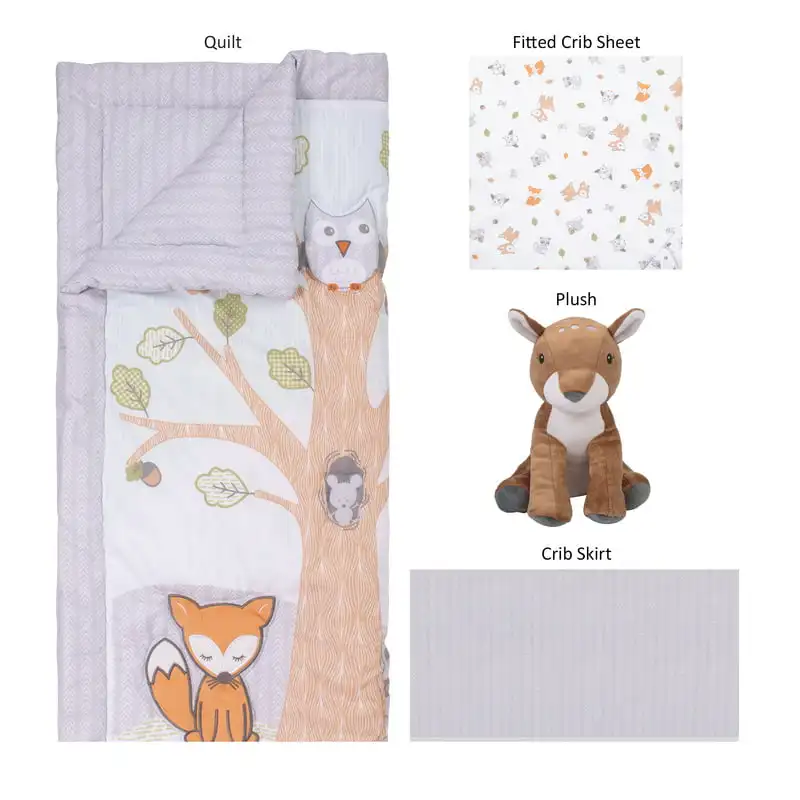 

Friendly Forest Crib Bedding Set for Boy , 4-Pieces