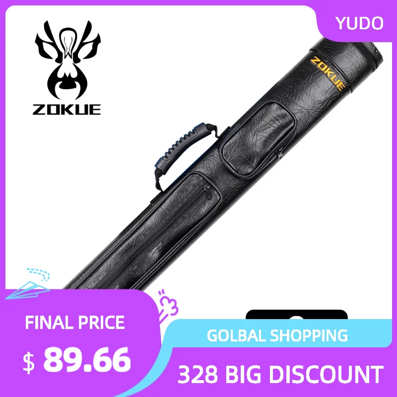 ZOKUE4/6 Holes Pool Cue Case Bag 2*2 Stick Portable Carrying  2Butts 2Shafts PU Case High Quality Handmade Billiards Accessories