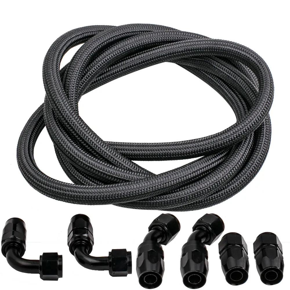 

AN10 -10AN Fitting Universal Steel Nylon Braided Oil Fuel Hose Line 12FT