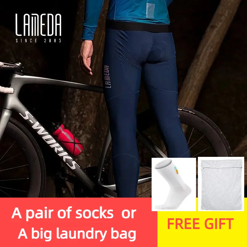 Мужские зимние велосипедные брюки LAMEDA 5-15 ℃ теплые флисовые ветрозащитные для