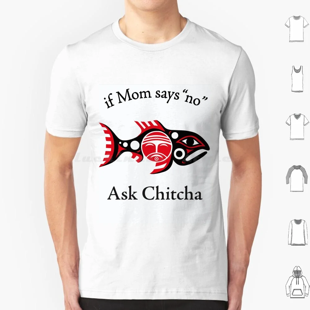 Футболка для взрослых Ask Chitcha большой размер 100% хлопок Chinuk Wawa бабушка Chinook