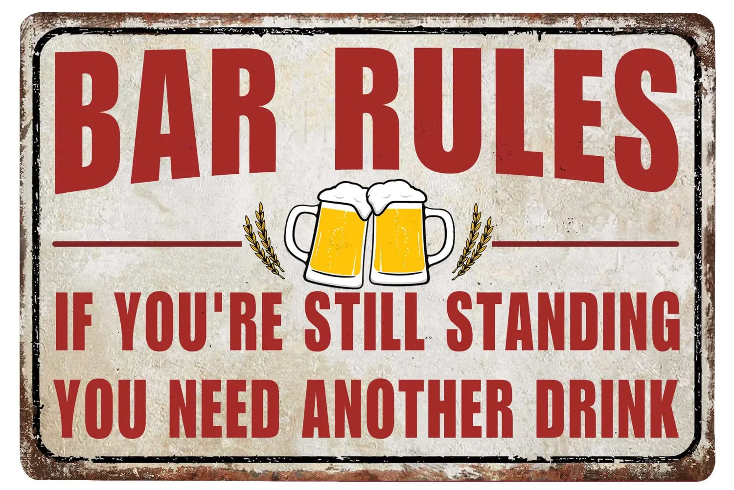 

Vintage Bar Rulels Tin Signs Cheers Metal Signs Wall Decor Accessories For Home Bar Man Cave Backyard Speakeasy 8"x12"