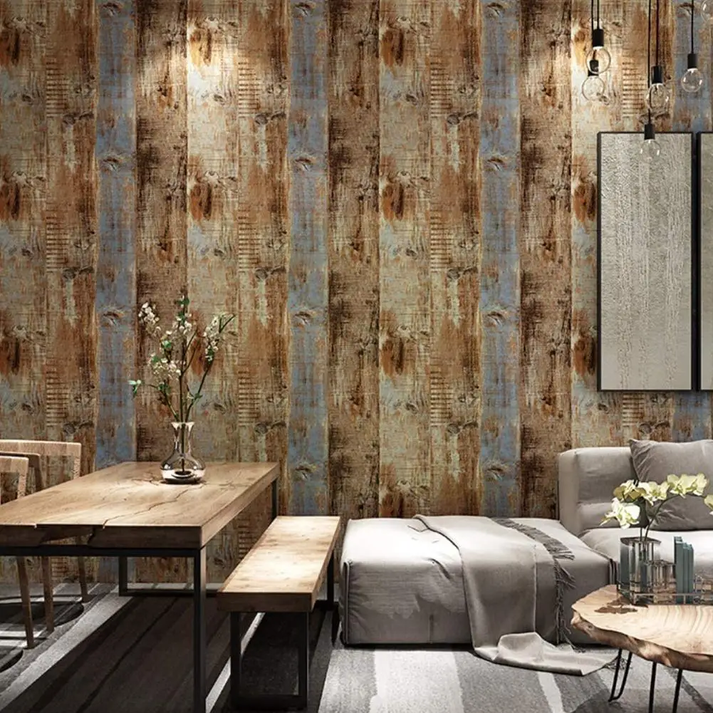 

Self Adhesive Old Wood Grain Wallpaper Waterproof Old 45*200cm Wooden Wardrobe Papers Stickers Pvc Wall Desktop Furniture D K2p6