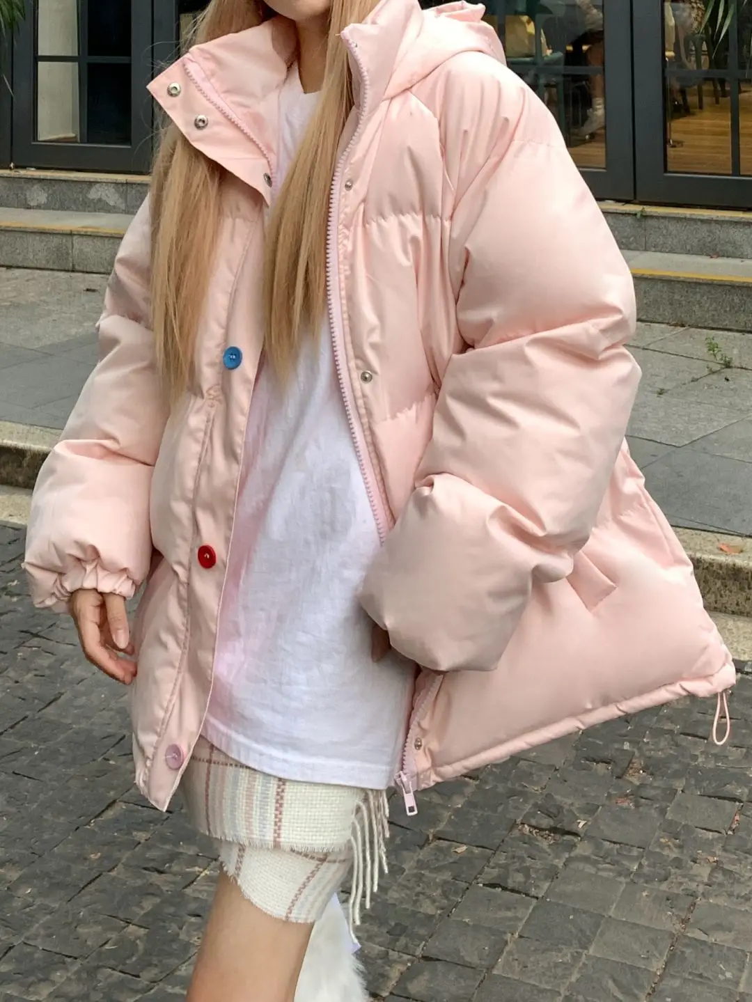 Простая куртка с пряжкой и капюшоном хлопковая стеганая верхняя одежда для