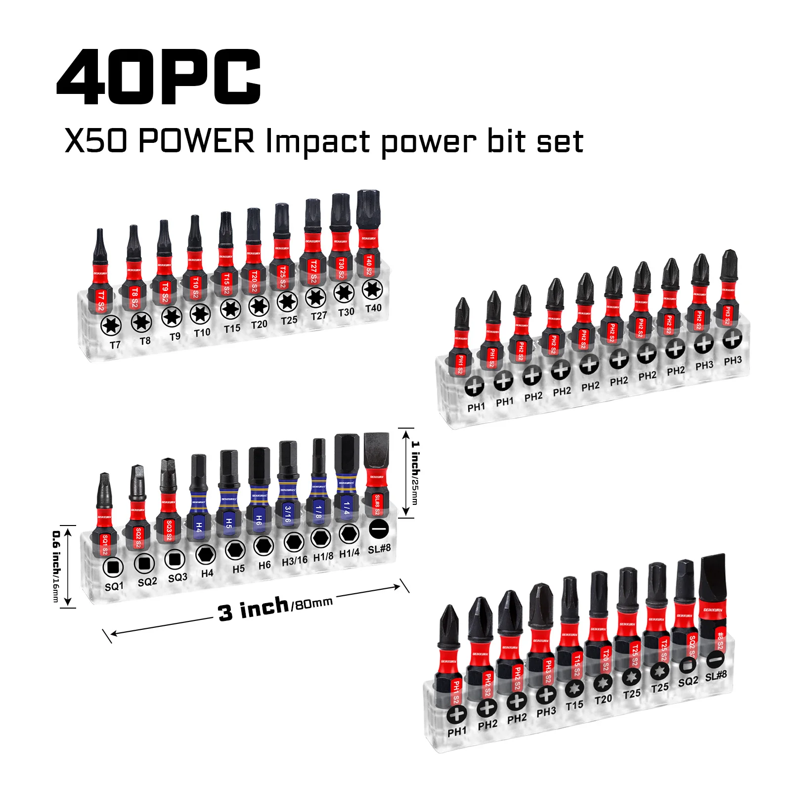 

Набор Многофункциональных Отверток Geinxurn Impact С Магнитным Держателем Бит Из Стали S2, Подставкой И Кейсом Для Хранения