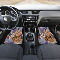 blue brown beige leaves floral flowers car floor mats set front and back floor mats for car car accessories