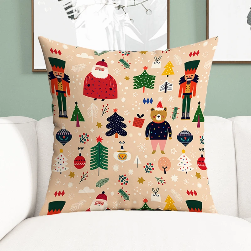 

Luxury Pillow Cover Christmas Pillowcases for Pillows Decor Home Cushion Covers 45*45 Short Plush Pillowcase Car Sofa Decorative