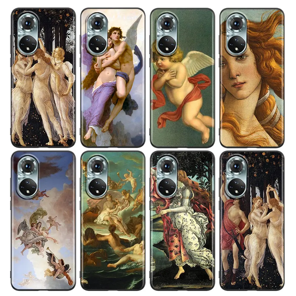 

Phone Case for Honor 8X 9S 9A 9C 9X Lite Play 9A 50 10 20 30 Pro 30i 20S(6.15) Silicone Cover Art Painting The Birth Of Venus