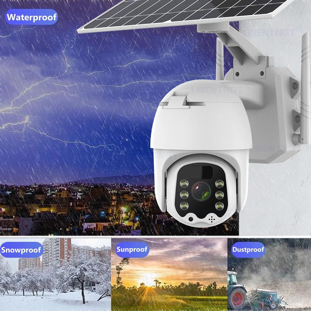 Wireless 4G WiFi Camera Outdoor Solar Panel Security Protection CCTV 360 PTZ Secur Video Monitor Smart Home IP Securite Cam |