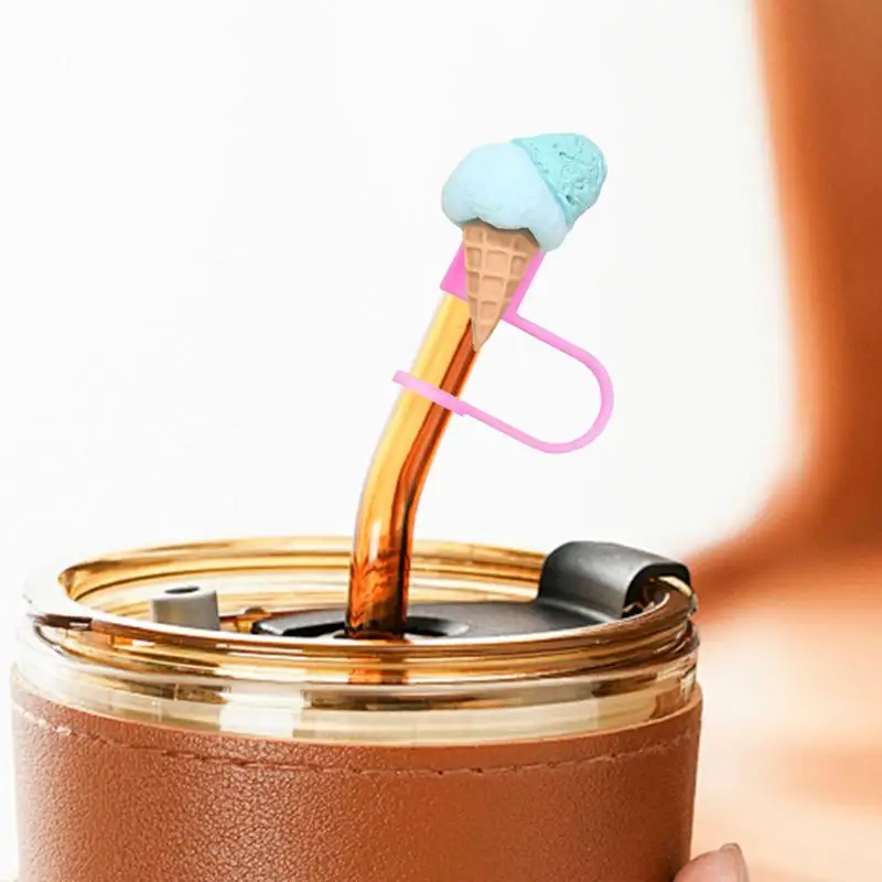 Соломенный чехол для соломинки мороженого многоразовые крышки милый соломенный