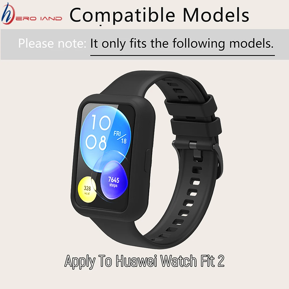 

Replacement Strap For Huawei Watch Fit 2 Strap Silicone Band For Huawei Watch Fit2 Watchbands With Screen Protector Case