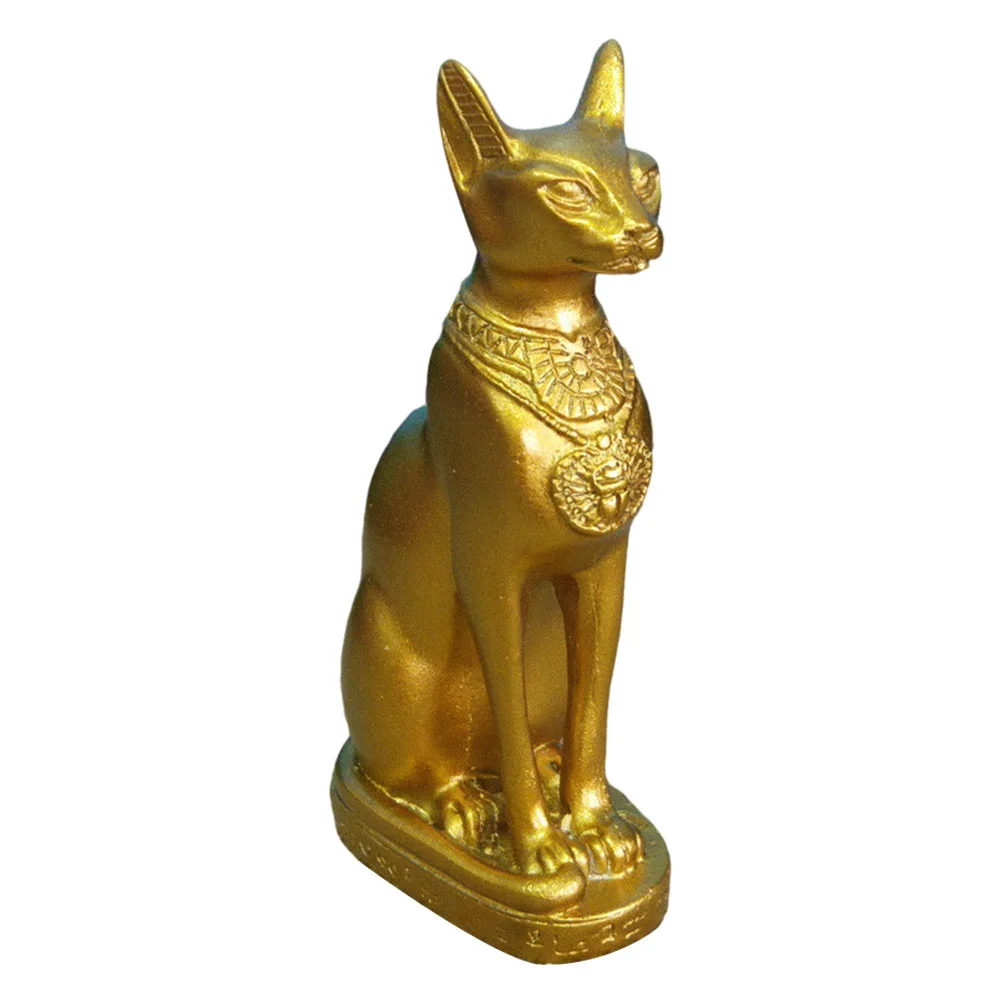 

Cat Egyptian Statue Bastet Sculpture Goddess God Craft Ancient Resin Egypt Figurine Decor Fortune Ornament Decorative Desktop