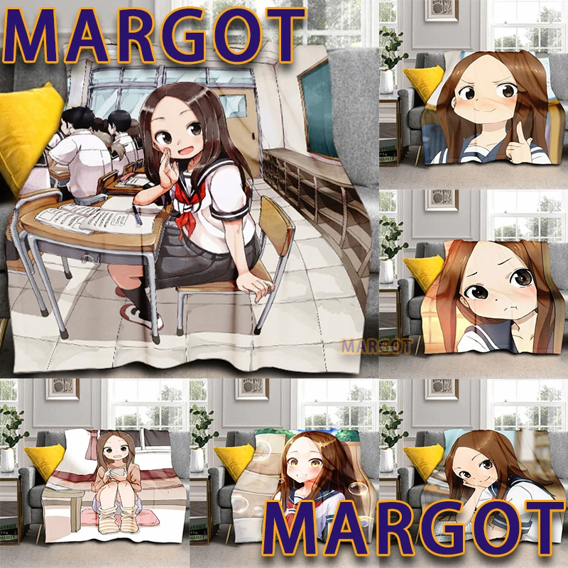 

Anime Fleece Blanket Teasing Master Takagi-san Takagi Quilt Carpet Soft Home Decoration Bedding Accessories gift for anime lover