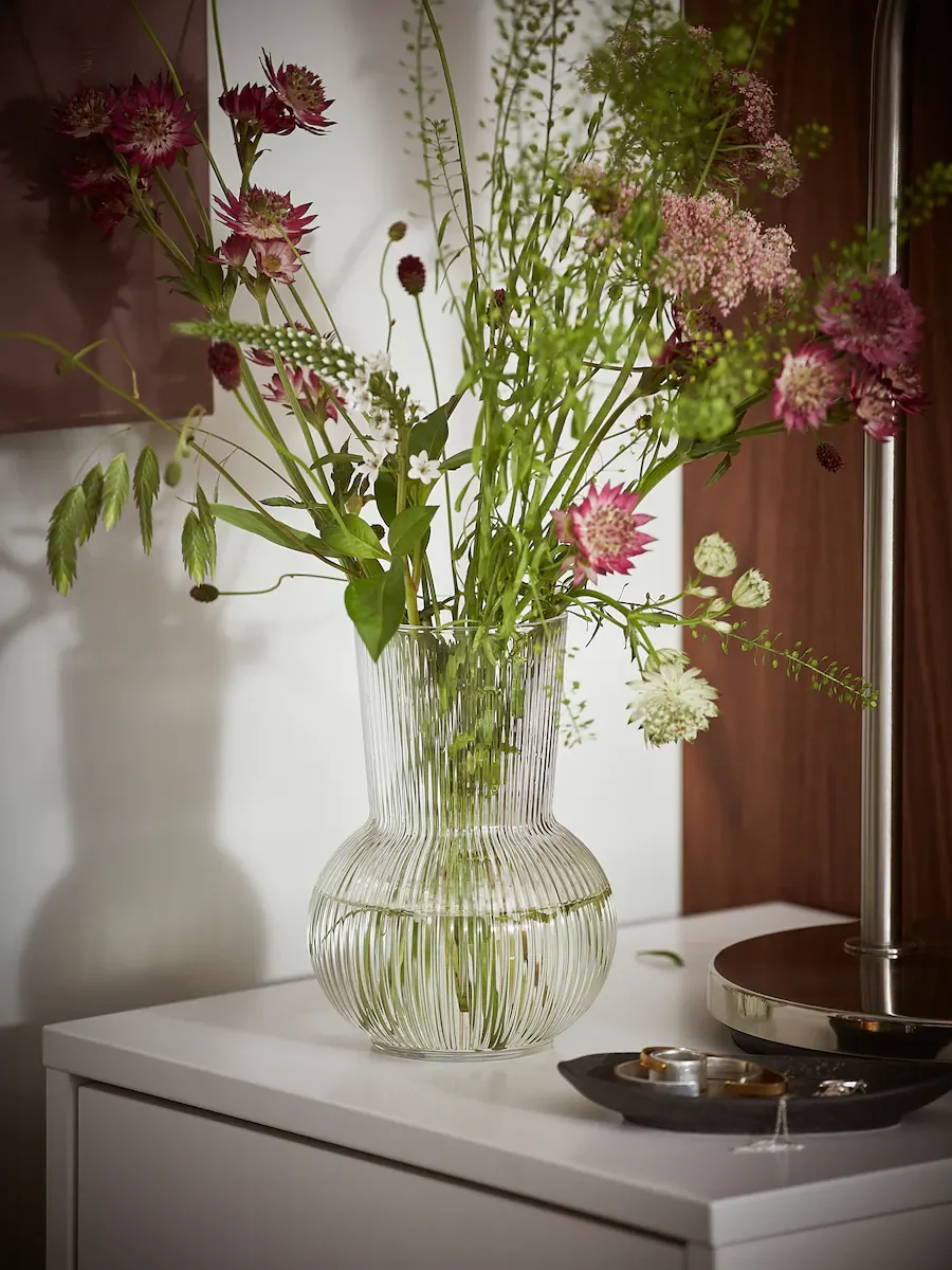 

Clear glass designer flower vase, home decor, 2021 style, Crystal