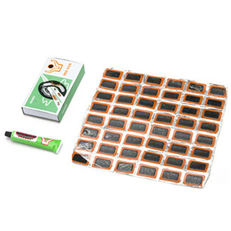 

48PCS Square Rubber Bicycle Tire Patch Cycle Repair Tools Puncture Repair Tool