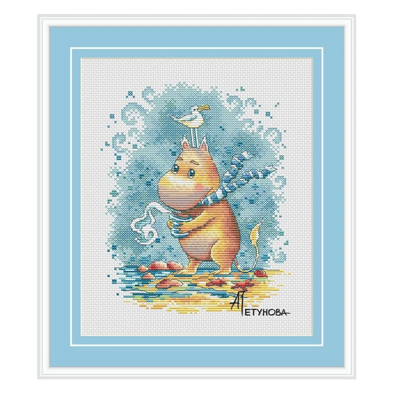 

Cross Stitch Kit all Cotton 18CT14CT Print 11ctDIY hand Embroidered Material Package Hippo Series Totoro Ocean Dream