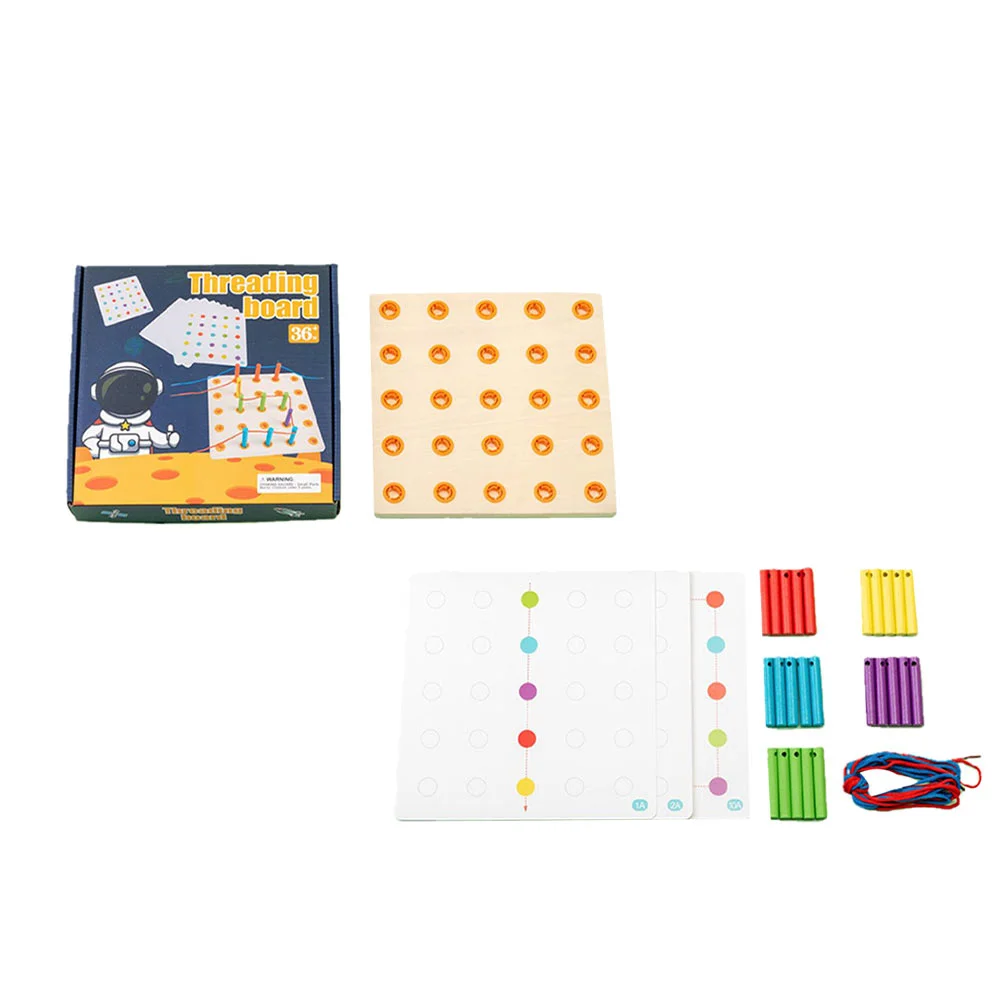 

Board Peg Threading Toddler Stacking Set Intellectual Kid Cognitive Children Intelligencelacing Wood Preschool Learning Early