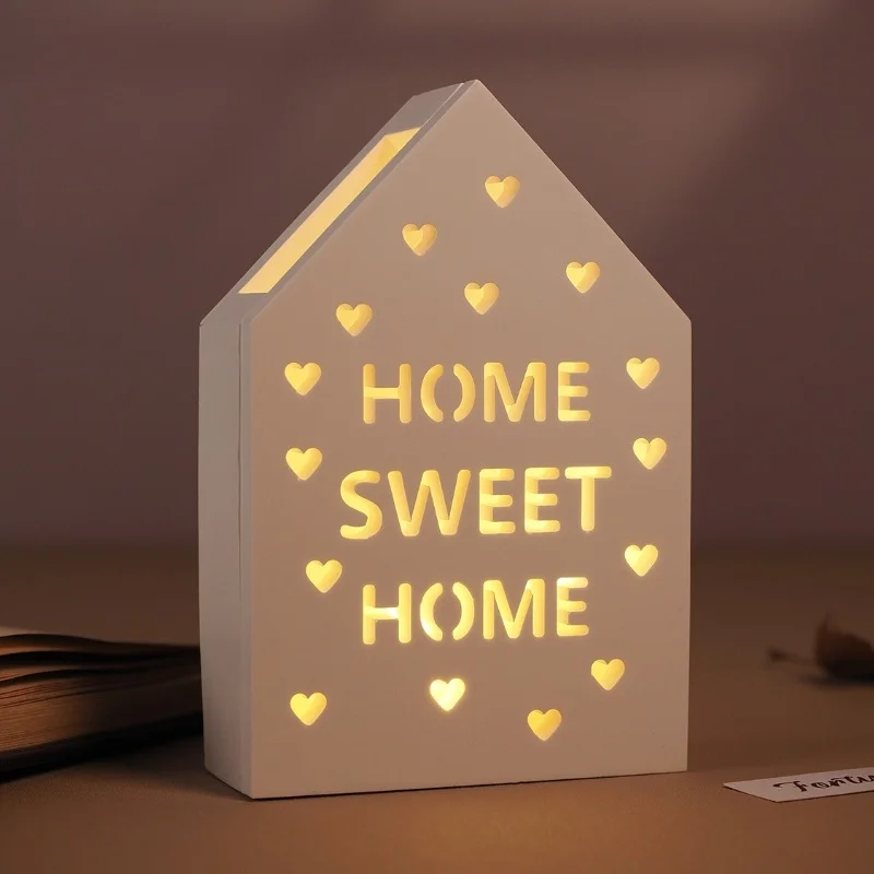 Выдалбливают Love House 3D лампа силуэт силиконовая форма DIY гипсовая подставка для