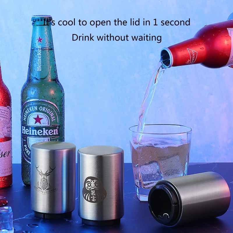 

Magnet Automatic Beer Bottle Opener Push Down Bottle Cap Opener Wine Beer Beverage Soda Opener Bar Accessories Bar Tools