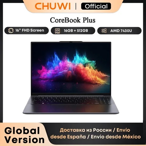 Игровой ноутбук Chuwi CoreBook Plus, 16, 16/512ГБ, R5 7430U, AMD integrated, Windows