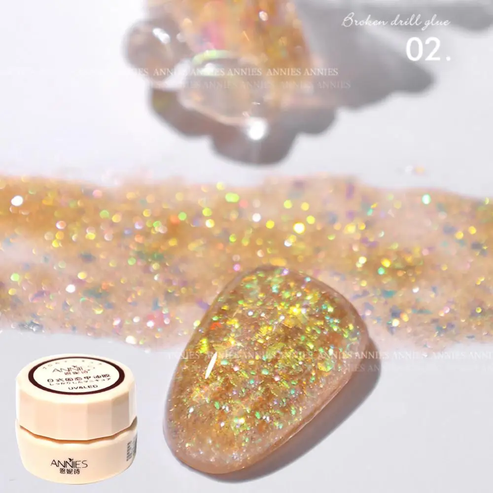 

Broken Diamond UV Gel Nail Polish Glitter Sequins Soak Off UV Gel Varnish Colorful Nail Gel Polish DIY Nail Art Manicure 5ml