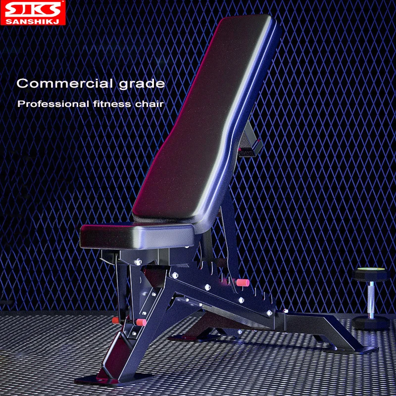 

Gym Fitness Chair 2.5mm Thick Steel Pipe Adjustable Professional Bench Dumbbell Stool Commercial Fitness Equipment