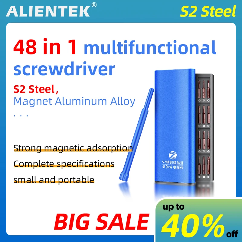 Набор отверток из стали S2 ALIENTEK 48 в 1 профессиональный ремонтный инструмент набор