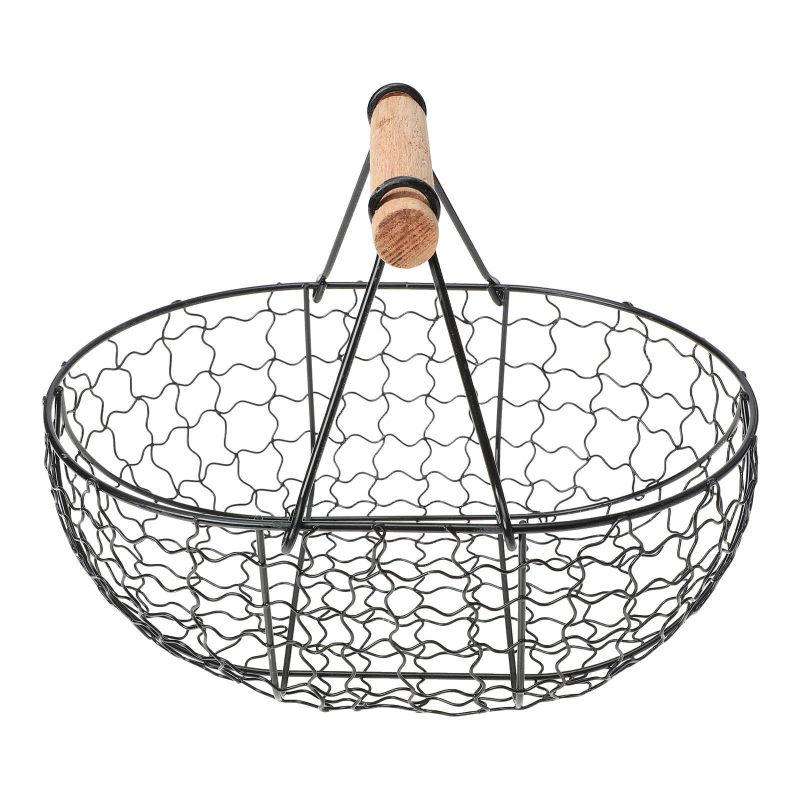 

Retro Refreshment Holder Desktop Fruit Basket Iron Vegetables Basket (Black)