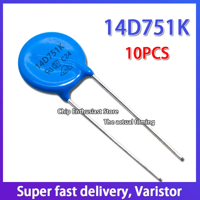 

10PCS Varistor 751KD14 14D751K In Line Varistor Diameter 14MM DIP-2 750V