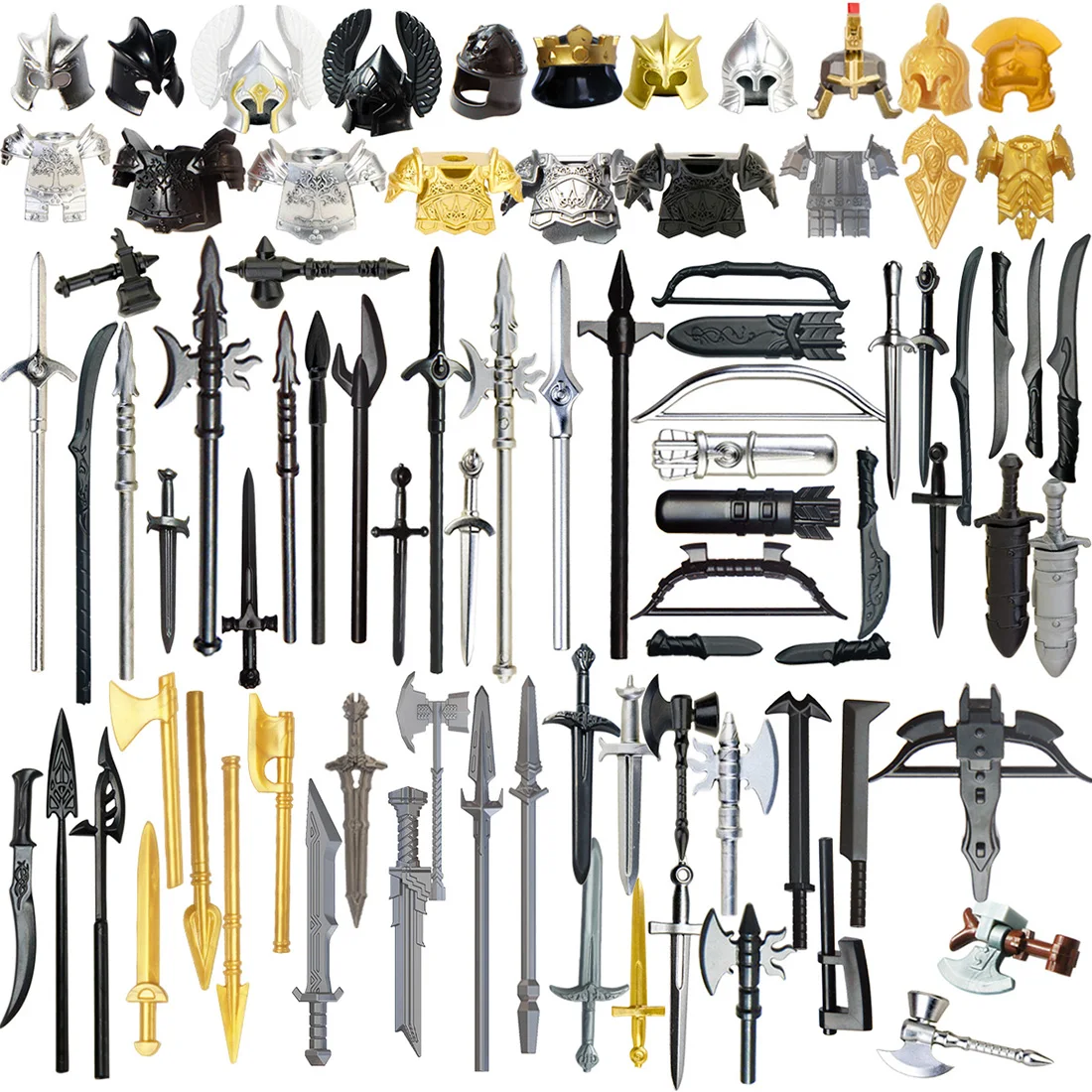 

79pcs Medieval Ancient Rome Ancient Greece Egypt Military Weapon Armour Helmet Building Blocks Figures Weapon Armor Set