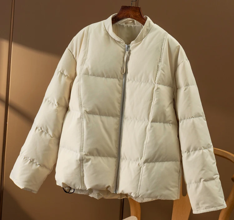 2022 New 95%  White Goose Down  Jacket Women  Casaco Feminino Inverno 2022  Casual  Wide-waisted  Zipper  Casaco Feminino