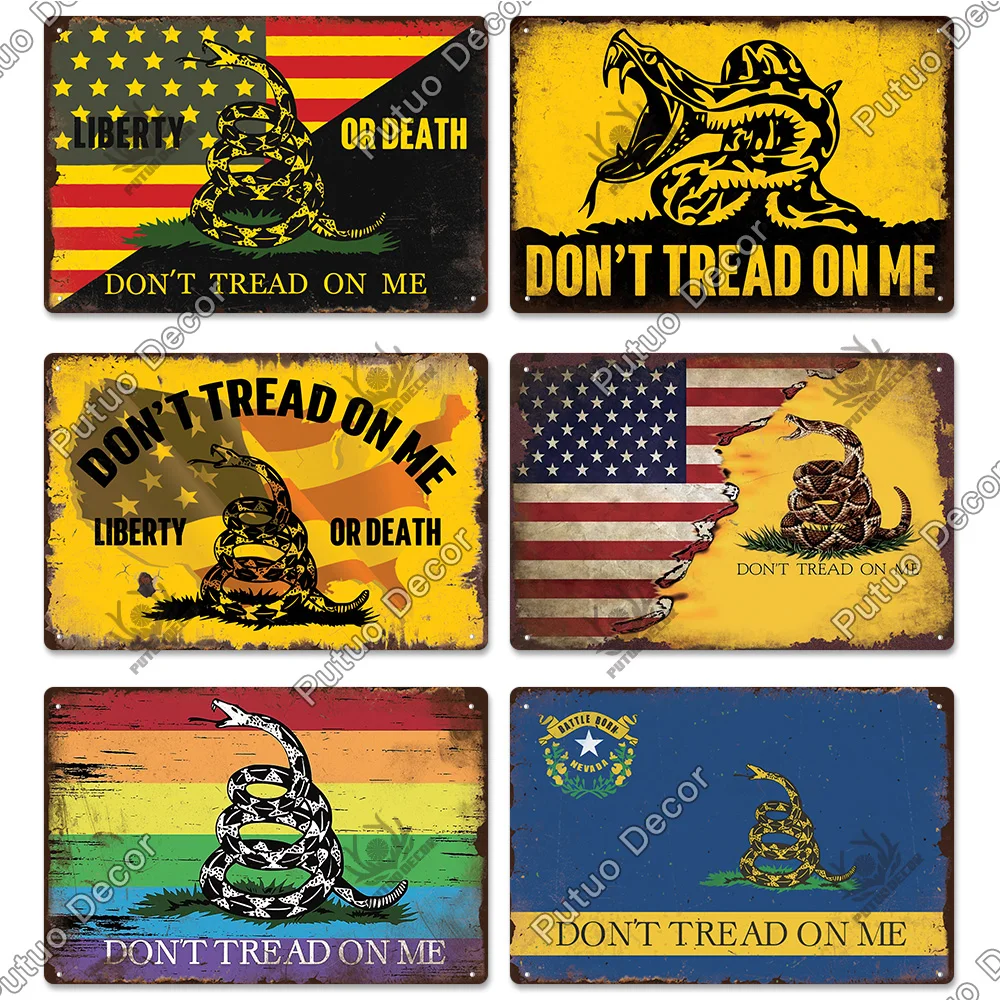 Декор Putuo американский флаг гадсдена жестяной знак погремушка винтажный