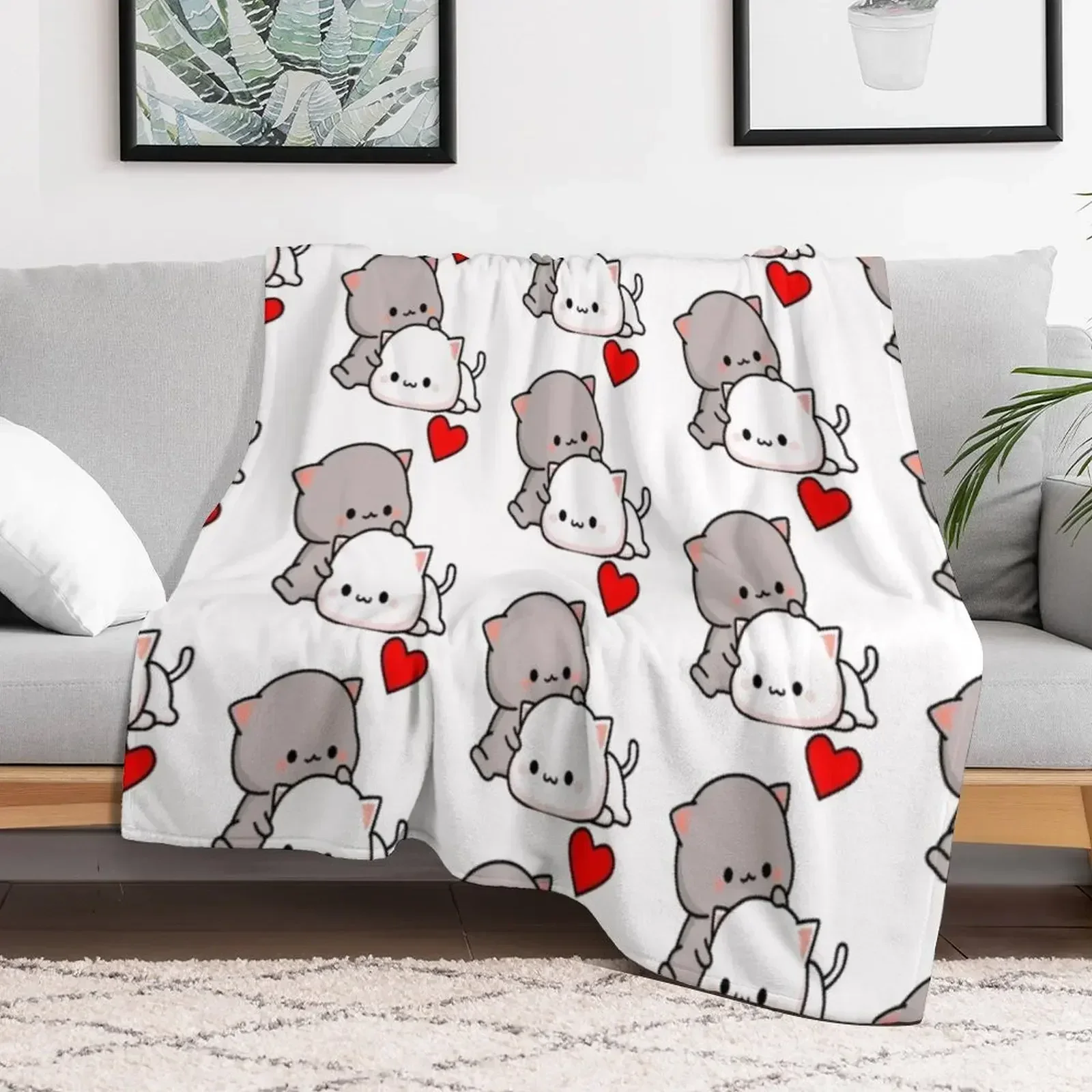 Моти персиковый кот Гома Love Is Kind Hugs Kisses пуловер на день Святого Валентина пледы