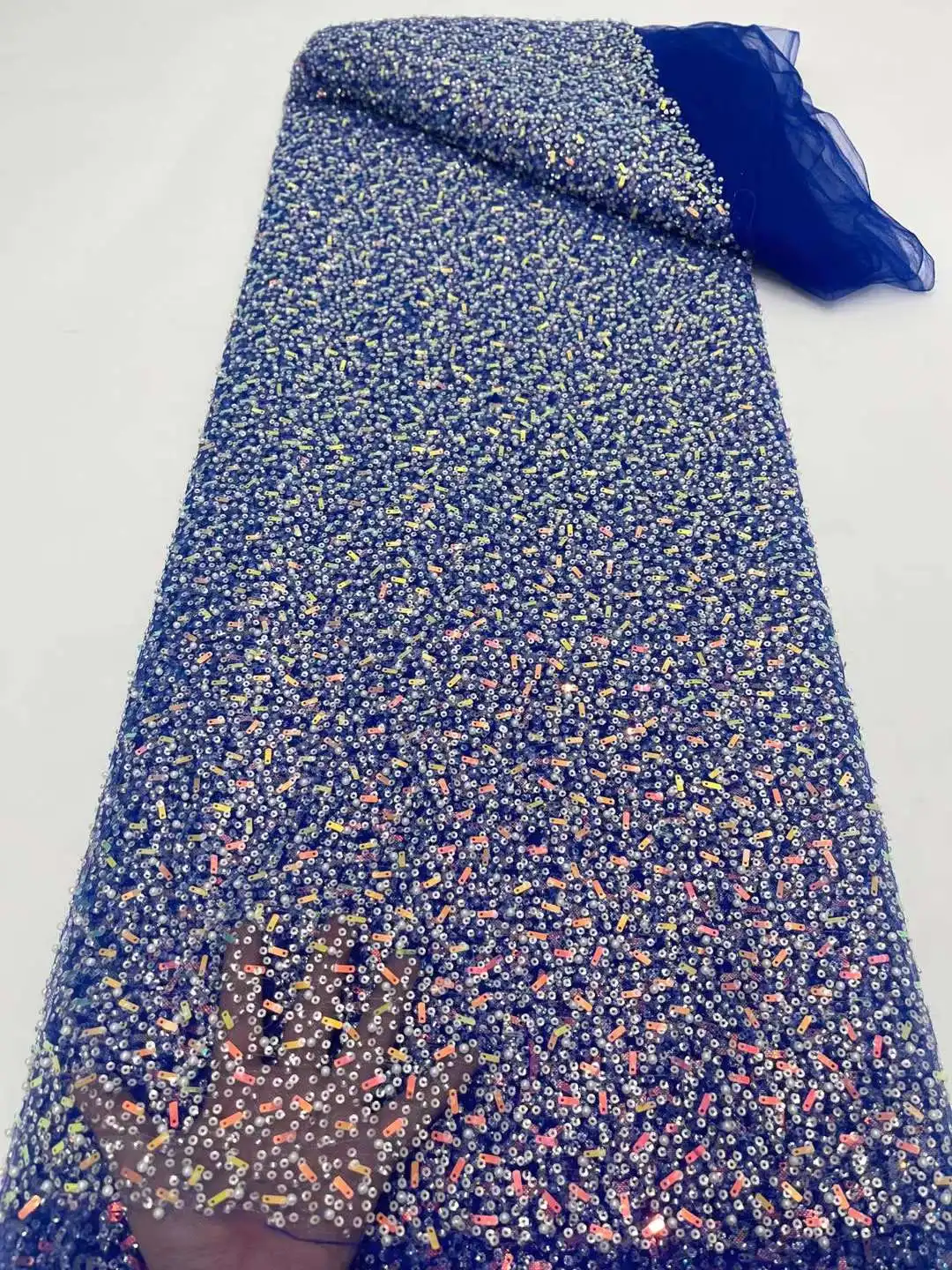 

Роскошная французская 3D Тюлевая кружевная ткань 2023, Высококачественная африканская сетчатая кружевная ткань с блестками для вечернего платья